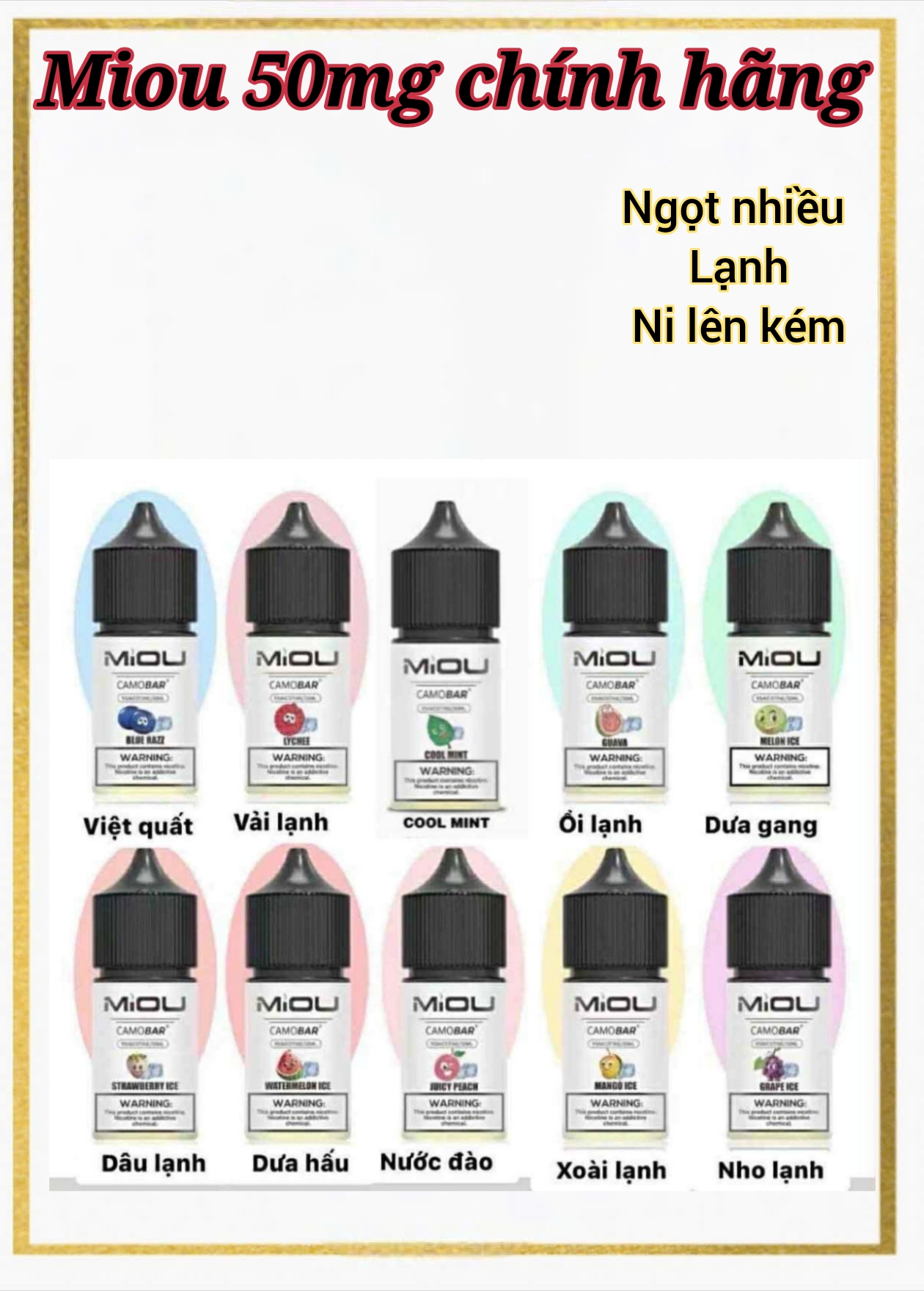 MIOU JUICE 50MG chính hãng - Vape Pod Hà Nội Giá Rẻ Chính Hãng